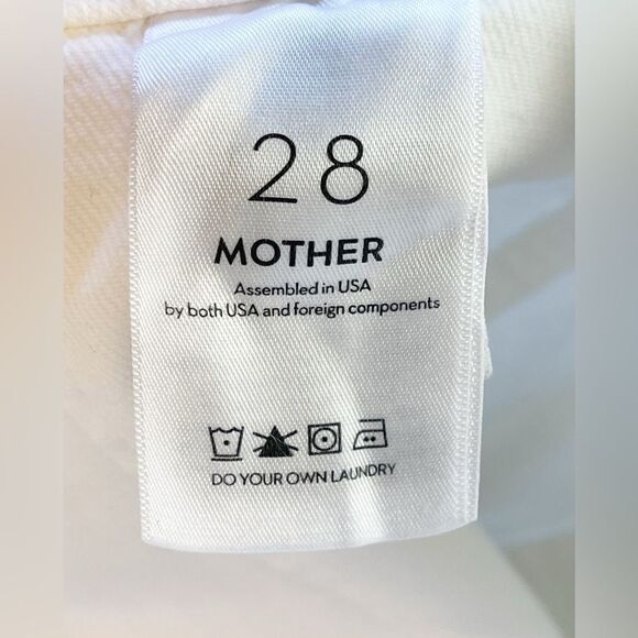 Mother Patch Pocket Private Ankle Fray Jeans White Fairest of them all 28 - Picture 9 of 12